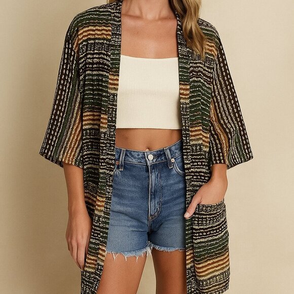 Anthropologie Tops - Balbina Costa Rica Handmade Tropical Kimono Topper